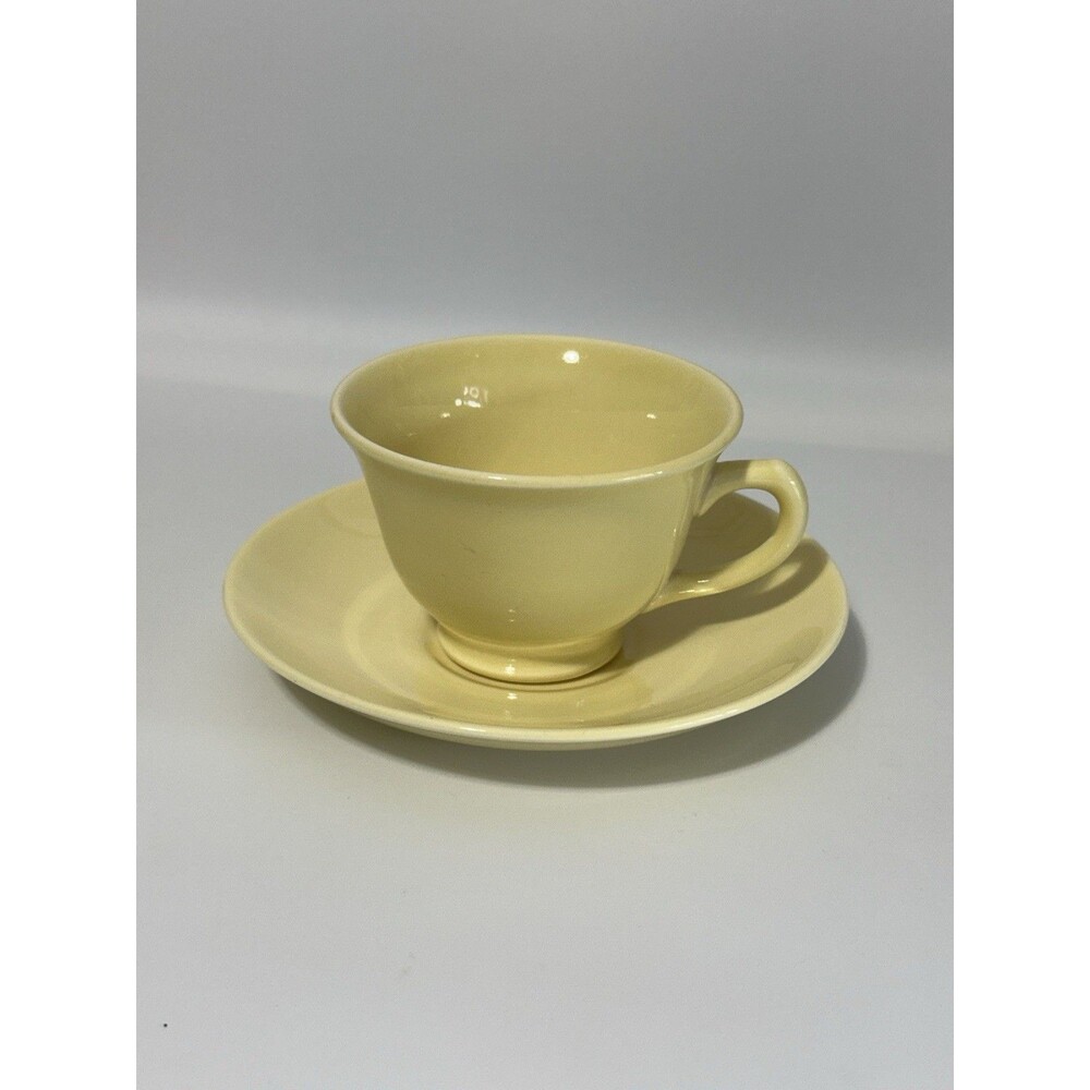 VTG LuRay Pastels TS&T Footed Cup & Saucer Set - Pastel Yellow